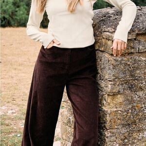 Tall, Chocolate Brown, Wide-Leg, Corderoy Trousers!